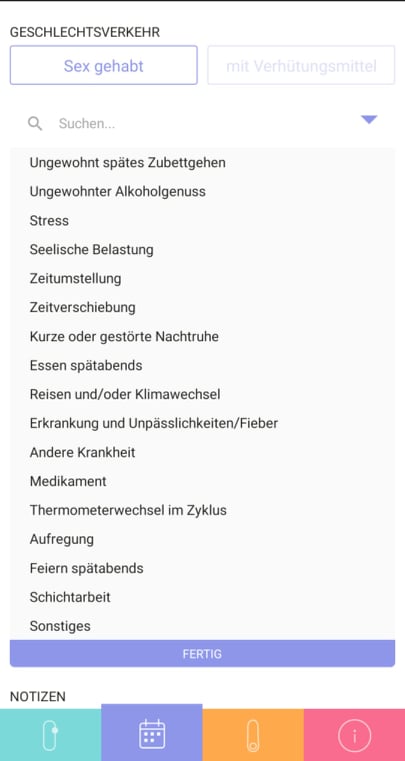 App eintrage optionen 2 Trackle kalendar eintrage optionen 2